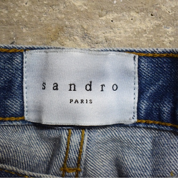 Sandro Paris Jeans Droit Slim Fit Blue Denim Jeans Size 31 - Picture 2 of 4